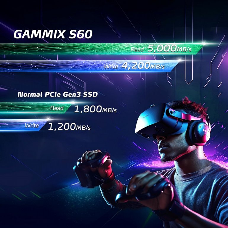 SSD ����� XPG  - GAMMIX S60 - 5000MBs - 2TB