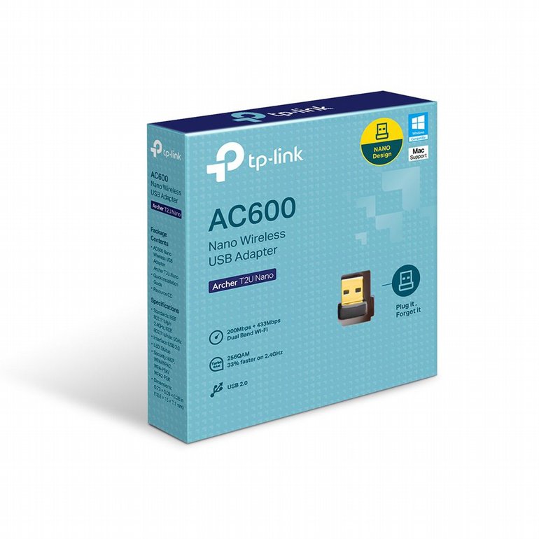 ����� ��� ������� TP-Link - Archer T2U - AC600 - Wireless Nano USB Adapter