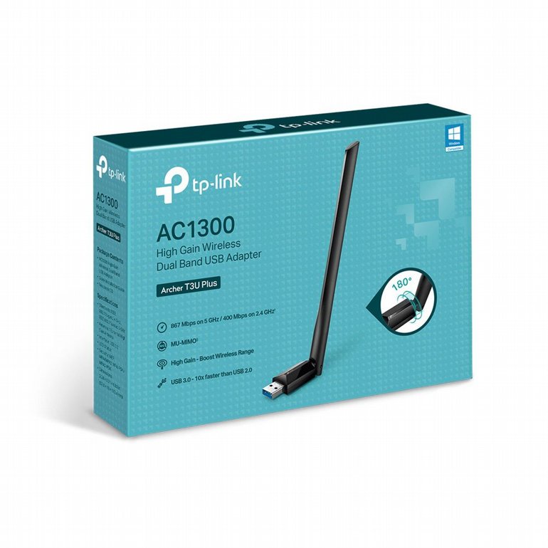 ����� ��� ������� TP-Link - High Gain Wireless Dual Band USB Adapter - T3U Plus - AC1300