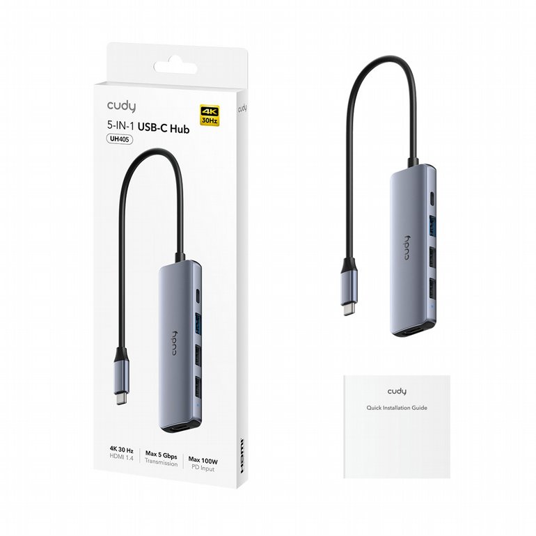 ���� Cudy UH405 5-in-1 HDMI 4K USB-C Hub