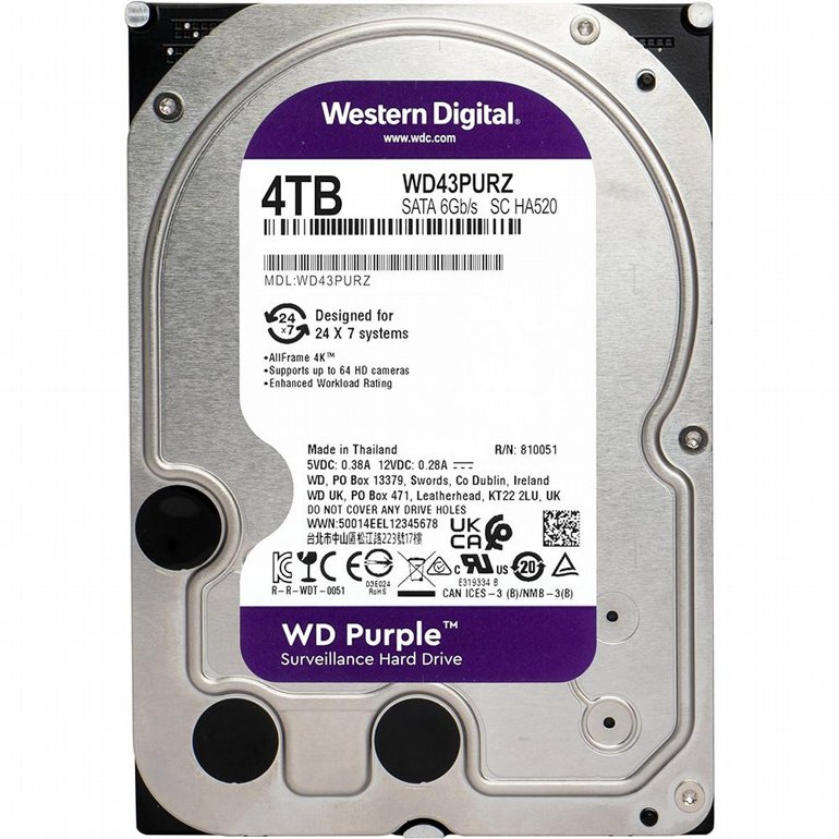 ���� ���� Western Digital (WD) - Purple - 4TB - 5400RPM 3.5" SATA HDD