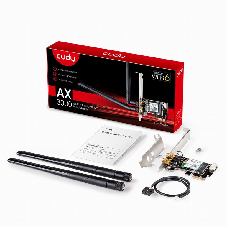 ����� ��� ������� Cudy WE3000 AX3000 PCI-E Adapter: Wi-Fi 6 and Bluetooth 5.2
