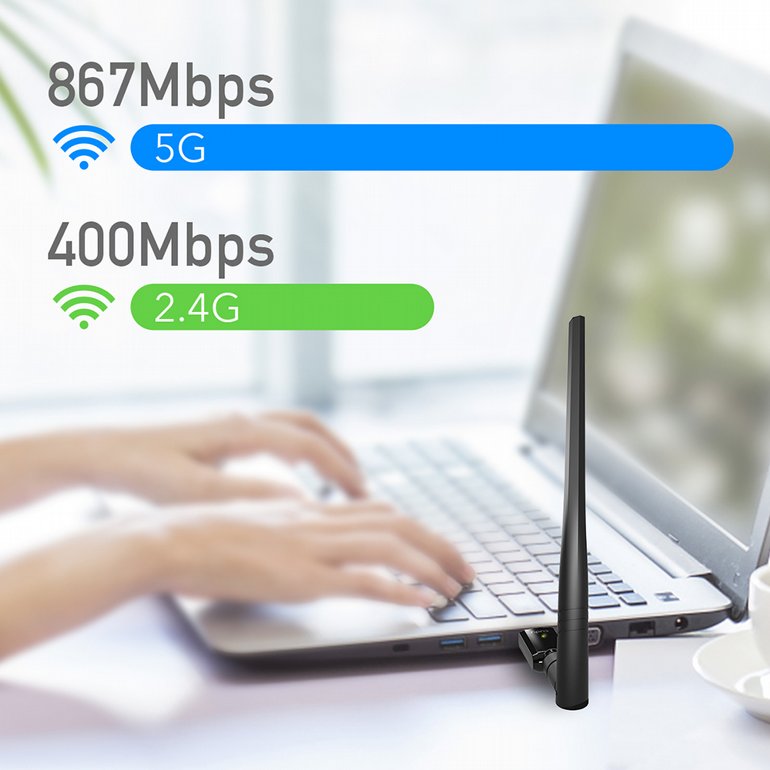 ����� ��� ������� CUDY - AC1300 High Gain USB Wi-Fi Adapter - WU1400