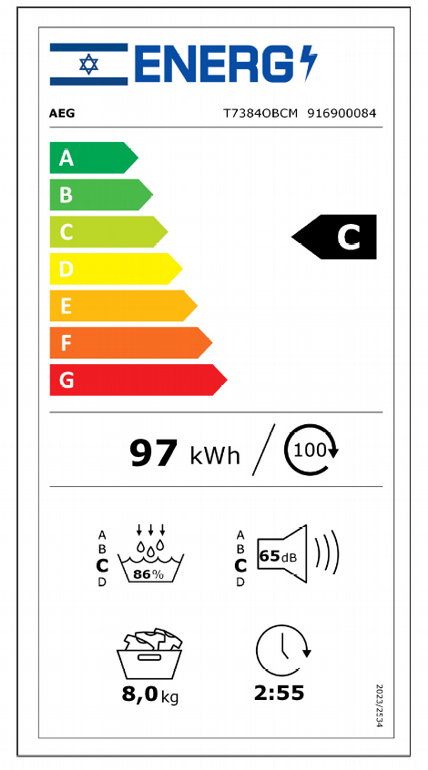 ����� ����� ���� ����� ��� - 8 �"� AEG  �.�.�.              SensiDry Series 7000 T7384OBCM