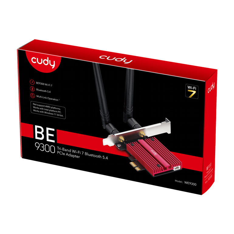 ����� ��� ������� Cudy WE9300 BE9300 PCI-E Adapter: Tri-Band Wi-Fi 7 & Bluetooth 5.4