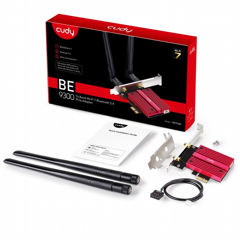 ����� ��� ������� Cudy WE9300 BE9300 PCI-E Adapter: Tri-Band Wi-Fi 7 & Bluetooth 5.4